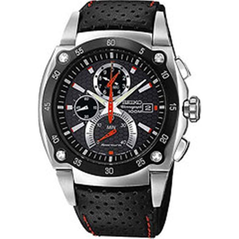 Seiko 4KT3JZ 7T82-0AA0 Sportura Retrograde Chronograph 22mm Black Leather  watchband - watchbands.com