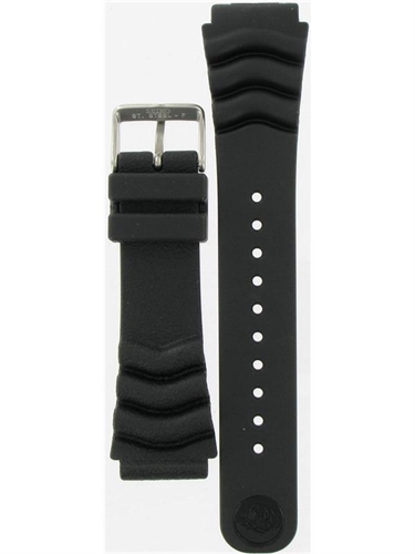 Seiko 4FY8JZ 27mm Lug Width Rubber-Black watchband - watchbands.com