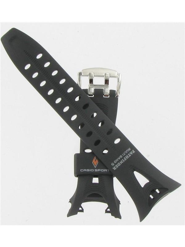 Casio BAND:5373 10235373 Genuine Casio Watchband 12/19mm Black Resin watchband 840596065010
