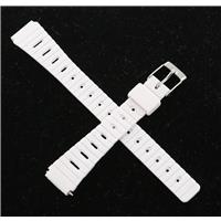 12mm White PVC Watchband Silver Tone Buckle 8511LT