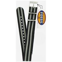 Authentic Fossil 18mm Black and Grey Stripe Nylon Field watch band