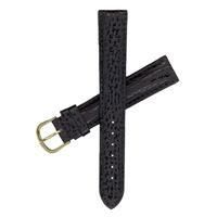Authentic DeBeer 22mm-Black-Gold Tone Buckle watch band