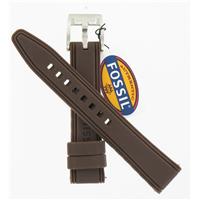 Authentic Fossil 18mm Brown Logo Silicone Strap watch band