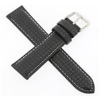 Authentic Hadley-Roma 18mm White Carbon Fiber watch band