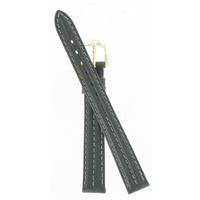 Authentic Speidel 12mm Black Leather Silver Tone Buckle watch band